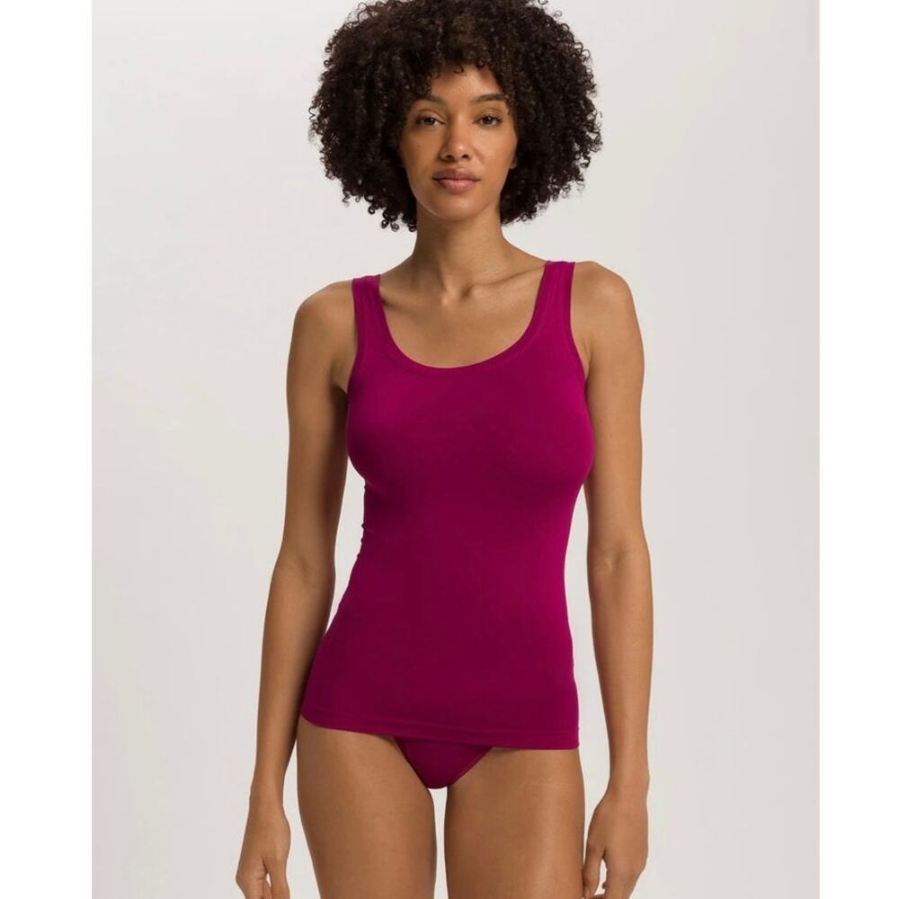 Hanro Touch Feeling Round Neck Tank Top in  Pink Tourmaline SZ S